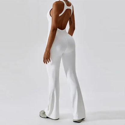 Sexy Back V Jumpsuit Gym Set for Women