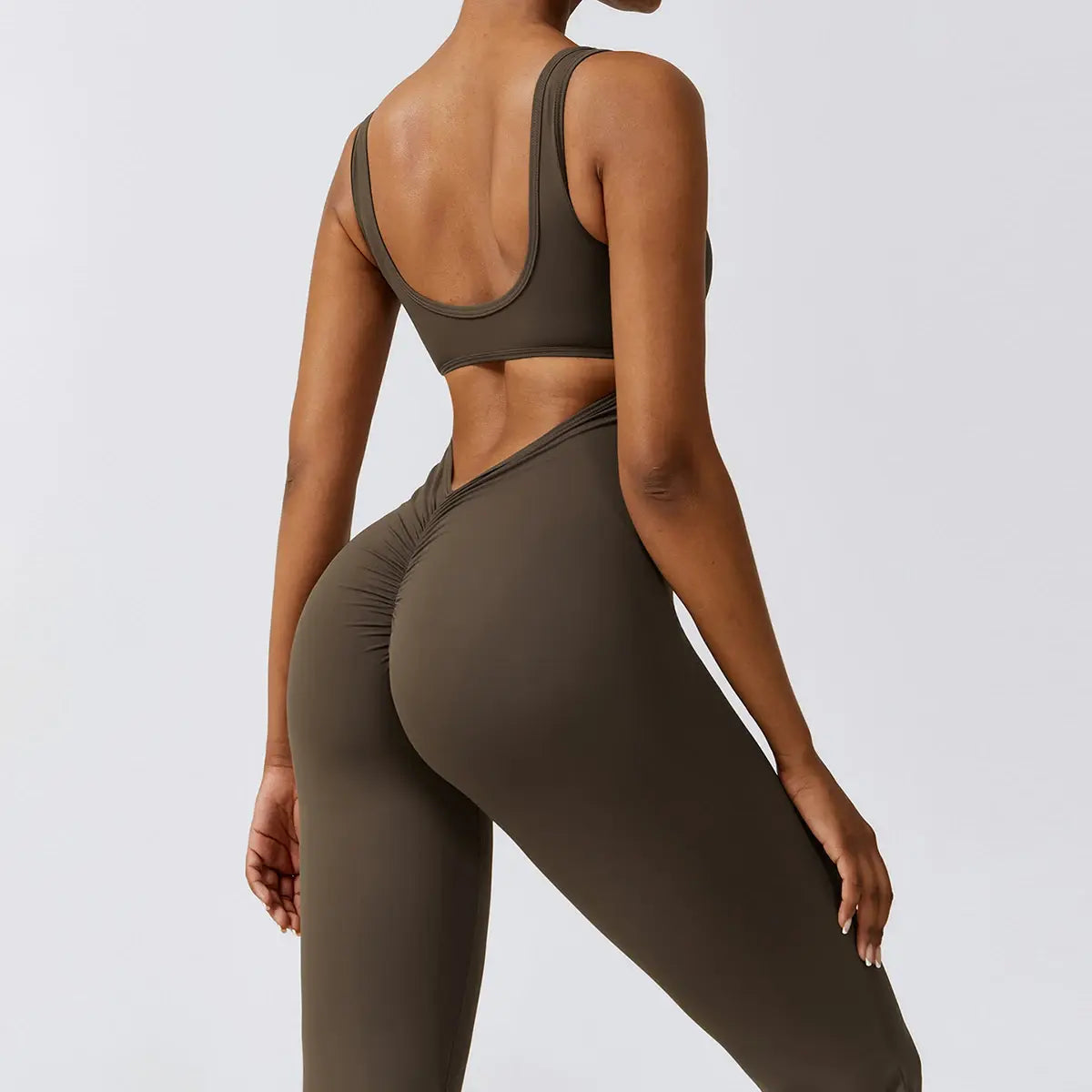 Sexy Back V Jumpsuit Gym Set for Women